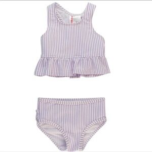 Rufflebutts Seersucker Peplum Tankini - Lavender NWT